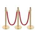 thumbnail image 1 of Danolapsi Stanchion Post with Velvet Rope,Crowd Control Barriers,VIP Stanchion Queue Pole Barrier Posts,Red Carpet Stanchion Set,Used for Theaters,Parties,Wedding,Exhibition,Gold, 1 of 7