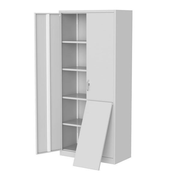 Danolapsi Storage Metal Cabinet 71" with Doors and 4 Shelves Adjustable 4 Adjustable Feet and Lock Tall Storage Cabinet Tool Cabinets for Pantry Garage Craft Bedroom Office Shop