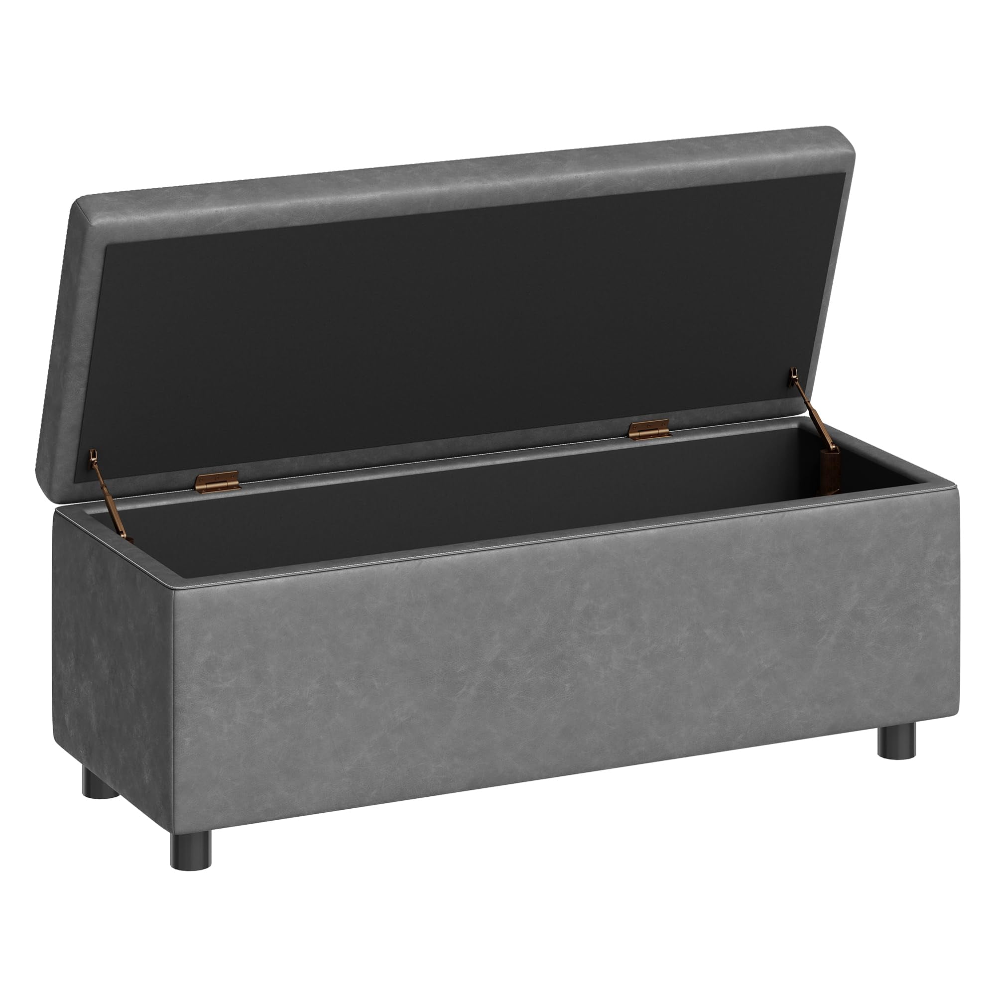 Danolapsi Storage Ottoman Bench, Mid Century Modern Rectangle Storage ... - Modern Metal Ottoman Storage Bench With Cushion