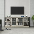 thumbnail image 1 of Danolapsi TV Stand Industrial Entertainment Center with Storage,TV Stand for 65+ Inch TV,Farmhouse TV Stand with Mesh Door,TV Console Table, Solid Wood Feet,Cord Holes,TV Stands for Living Room, 1 of 9