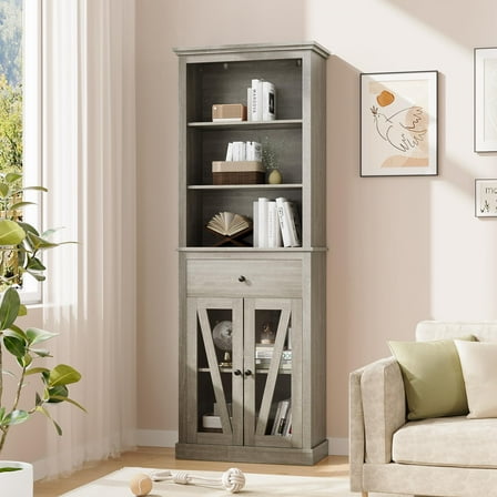 Danolapsi Tall Bathroom Cabinet Storage,Farmhouse Storage Cabinet with Drawer,Shelves & Door