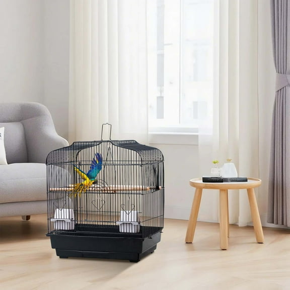 Danolapsi Travel Bird Cage for Small Parrots Canaries Cockatiels Lovebirds Finches Budgies Conures Portable Flight Bird Cage with Handle and Perches 20.5×18.1×14.2in