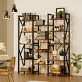 thumbnail image 1 of Danolapsi Triple Wide 5 Tier Book Shelf,Rustic Industrial Style Book Shelves with Open Display Shelves,Modern Bookcases and Bookshelves Furniture for Bedroom,Living Room and Home Office, 1 of 7
