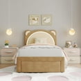 thumbnail image 1 of Danolapsi Twin Size Bed Frame, Upholstered Platform Bed Frame with Adjustable Headboard & Led Light, Wooden Slats Support, No Box Spring Needed, 1 of 7