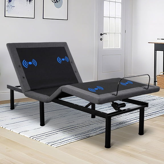 Danolapsi Twin XL Adjustable Bed Frame, Electric Bed Base with Massage, Head & Foot Incline, Wireless Remote, 2 Built-in USB Ports, LED Night Light