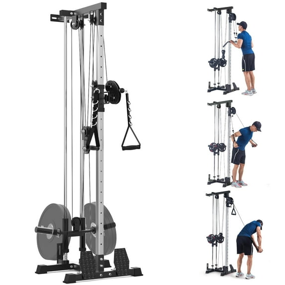 Danolapsi Wall Mount Cable Machine,LAT Power Cable Machine, LAT Pull Down and LAT Row LAT Tower,Cable Machine with 20 Positions,LAT Pulldown Machines for Home Gym Total Body Training