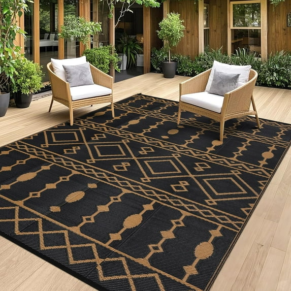 Danolapsi Waterproof Outdoor Rug,8x10ft Plastic Straw Rug for RV Camping,Large Floor Mat and Rug for Outdoors,Outside Carpet,Outside Outdoor Area Rug for Rv,Deck,Camper,Picnic