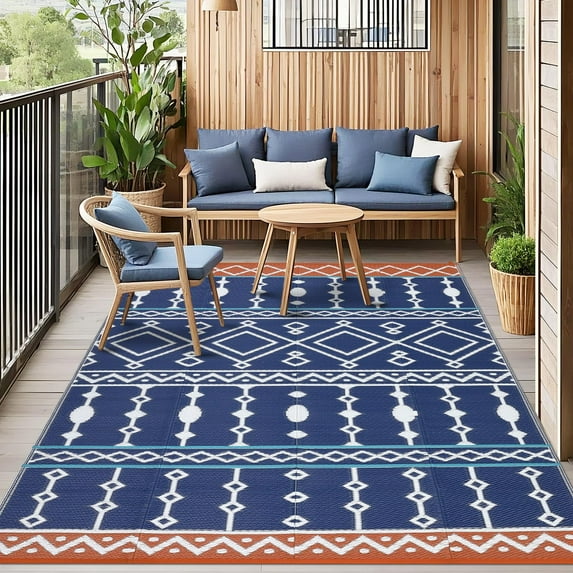 Danolapsi Waterproof Outdoor Rug,8x10ft Plastic Straw Rug for RV Camping,Large Floor Mat and Rug for Outdoors,Outside Carpet,Outside Outdoor Area Rug for Rv,Deck,Camper,Picnic