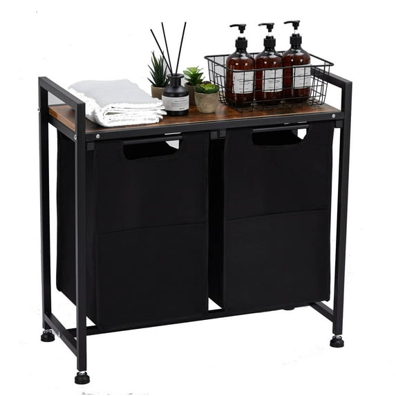 Danolapsi Wheeled 4-Bins Laundry Sorter, Black