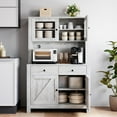 thumbnail image 1 of Danolapsi White Engineered Wood Kitchen Pantry Cabinet, 72" with Adjustable Shelves, 1 of 8