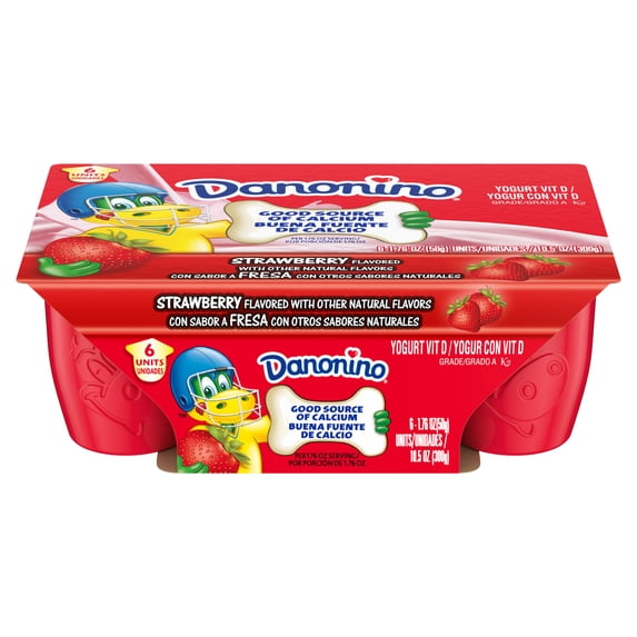 Danonino Strawberry Dairy Snack, 1.76oz, 6 Count