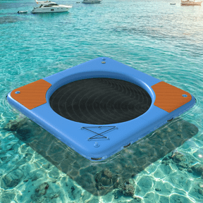 Danrelax 10 ft Inflatable Floating Dock with Mesh Swim Net, 6 in Thick Platform for Lake and Pool, Non-Slip EVA Deck, Heavy-Duty D-Rings