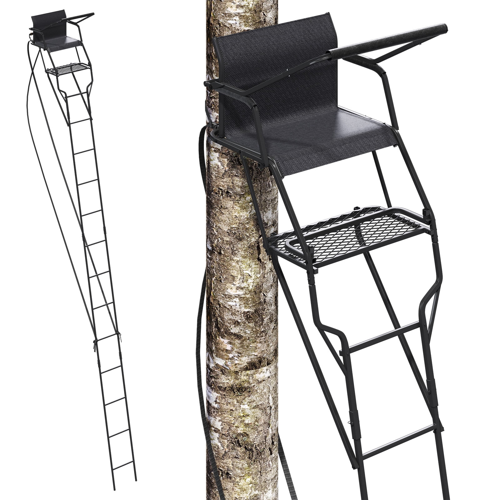 Relax Ladder Danrelax 18 ft Ladder Tree Stand for Hunting, Heavy-Duty Steel 1-Person ...