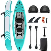 Danrelax 2 Person Inflatable Kayak for Adults, Drop-Stitch Floor, Tandem Kayak, Blue