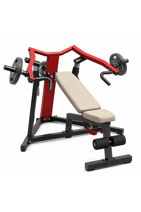 3-in-1 Adjustable Chest Press Machine, Incline Decline Flat Weight Bench Press for Home Gym, Heavy-Duty Steel Upper Body Workout Equipment with Padded Seat and Backrest