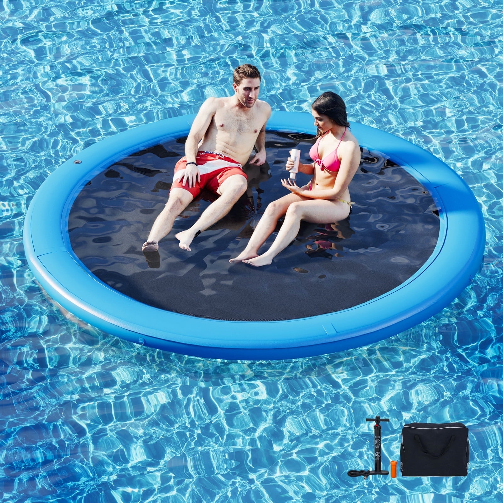 Hammock Pool Float Spring Danrelax 6FT Sunchill Round Inflatable Float Ring for Adults, Heavy ...