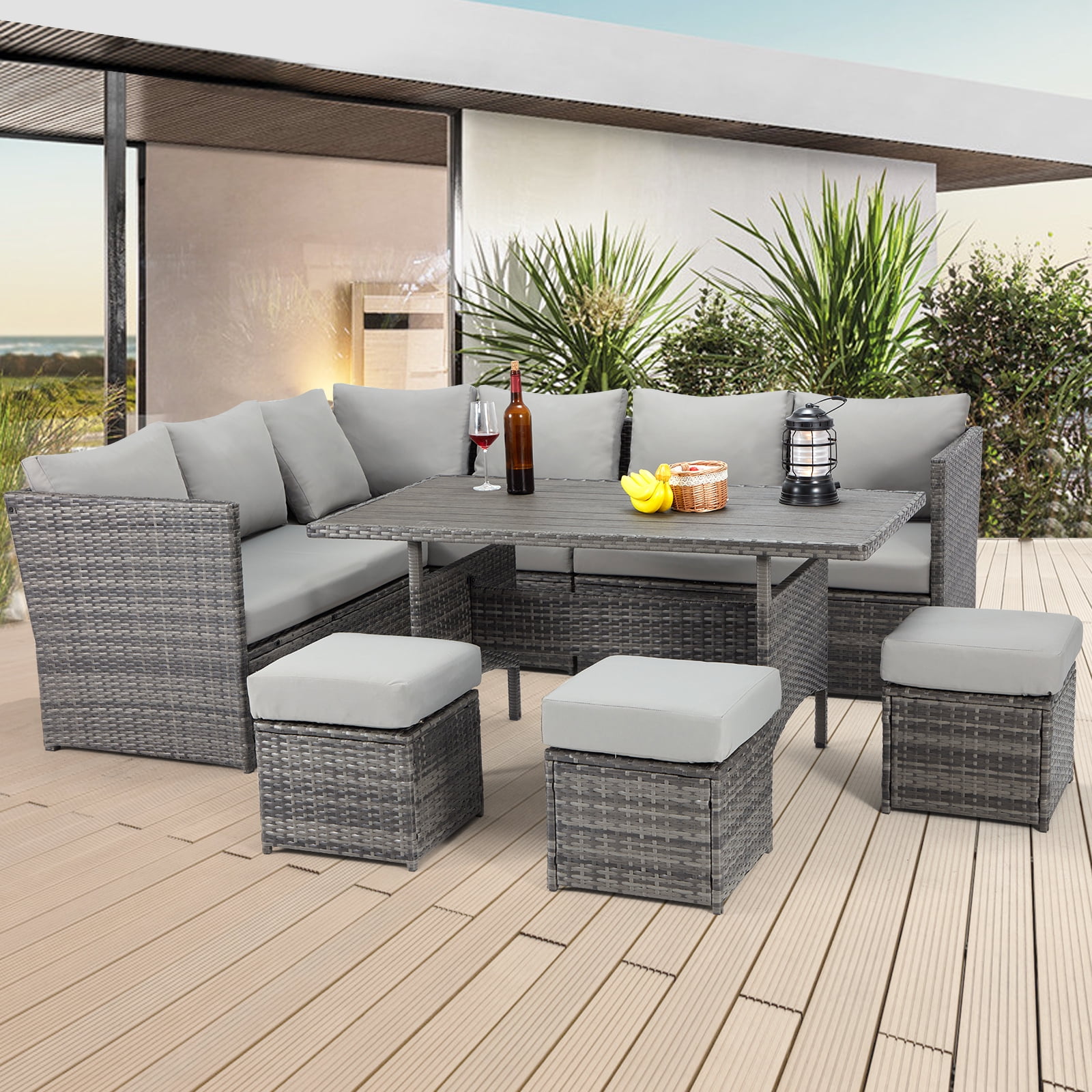 Danrelax 7-Piece Outdoor Patio Furniture Set, Gray Egypt Ubuy