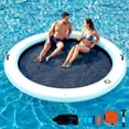 thumbnail image 1 of Danrelax 8FT Sunchill Round Inflatable Float Ring for Adults, Heavy Duty Hammock Pool Lounger with Pump, for Lake, Ocean & Pool, 1 of 8