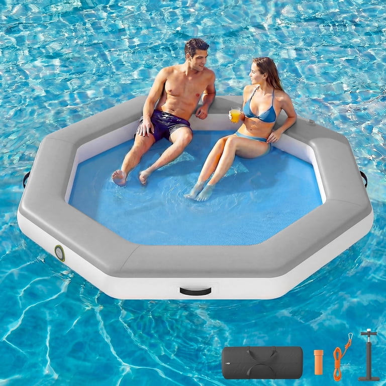 Danrelax 8FT Octagon Inflatable Floating Dock with Woven Fabric