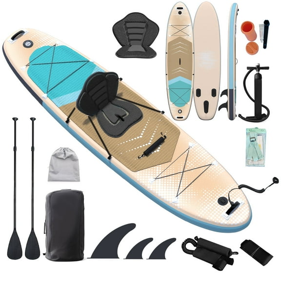 Danrelax 10.5' Inflatable Stand Up Paddle Board SUP Kit with Paddle, Pump, Backpack, Orange