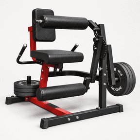 Danrelax Leg Extension and Curl Machine, Plate Loaded Lower Body Workout Machine, Adjustable Leg Developer for Home Gym, Heavy Duty Quad Hamstring Trainer with Wheels for 1''/2'' Weight Plates