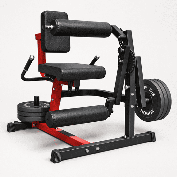 Danrelax Leg Extension and Curl Machine, Plate Loaded Lower Body Workout Machine, Adjustable Leg Developer for Home Gym, Heavy Duty Quad Hamstring Trainer with Wheels for 1''/2'' Weight Plates