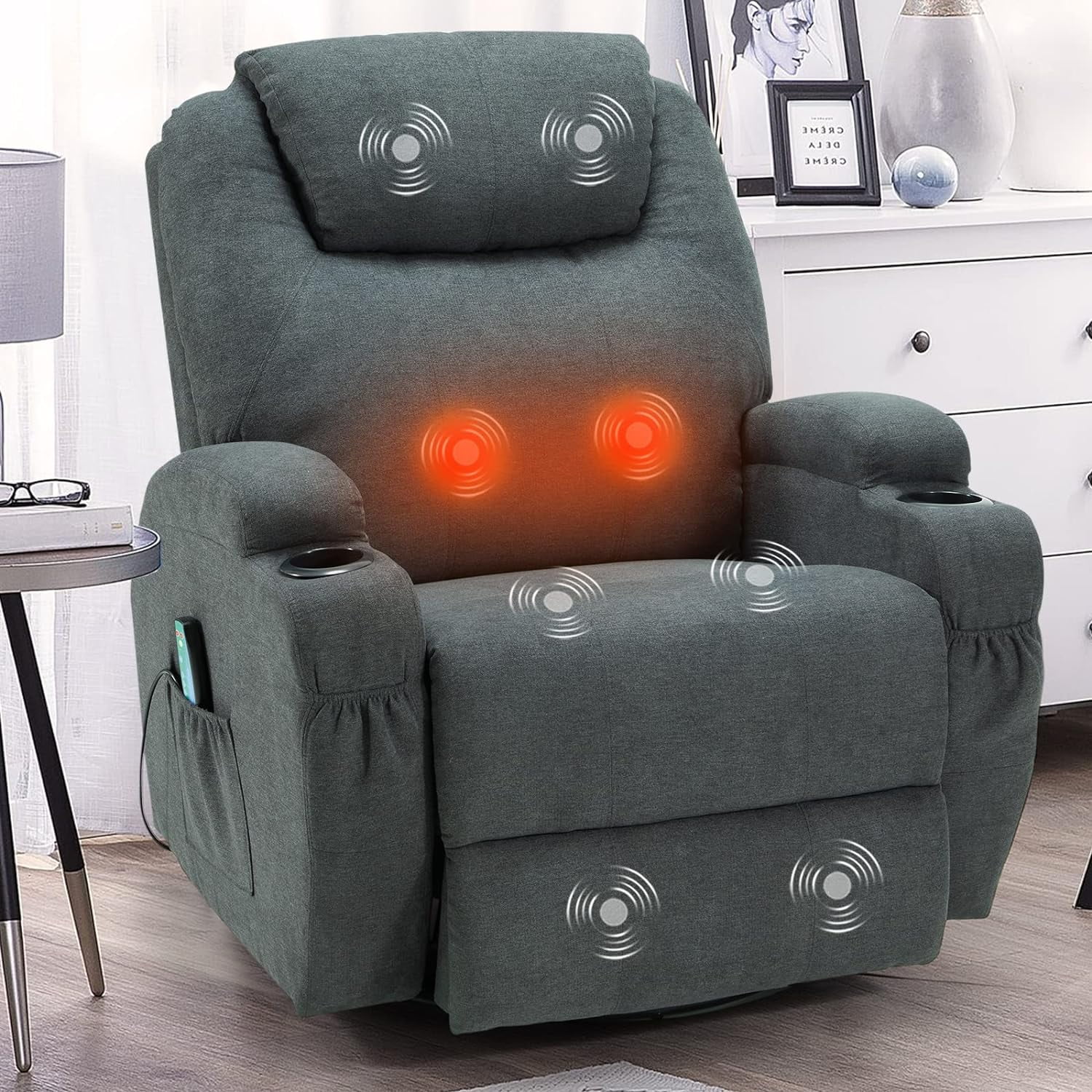 Danrelax Massage Recliner Chair Heated Rocker Recliner Living Room