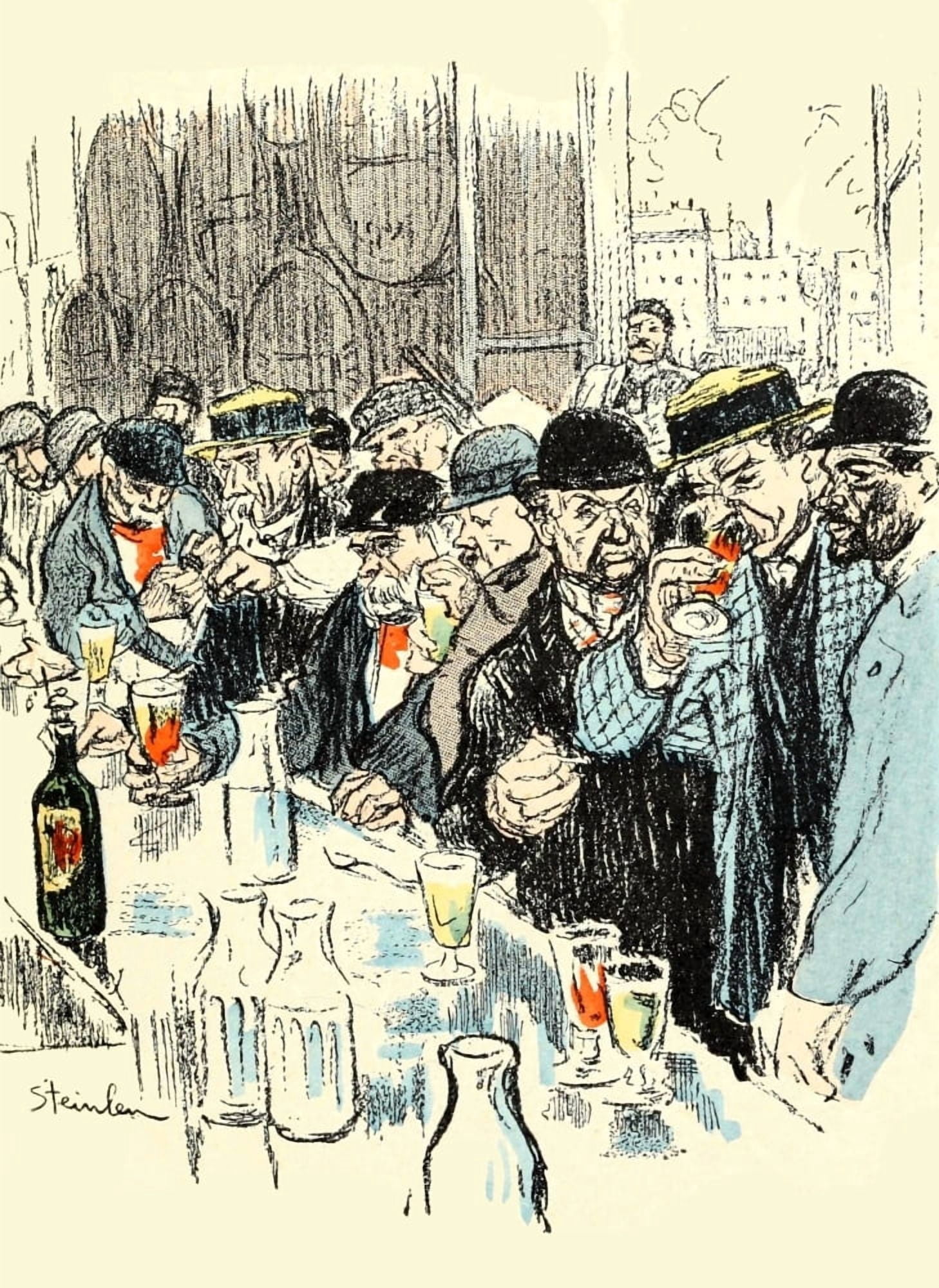 Dans la vie 1901 At the bar Canvas Art - Thophile Steinlen (24 x 36)