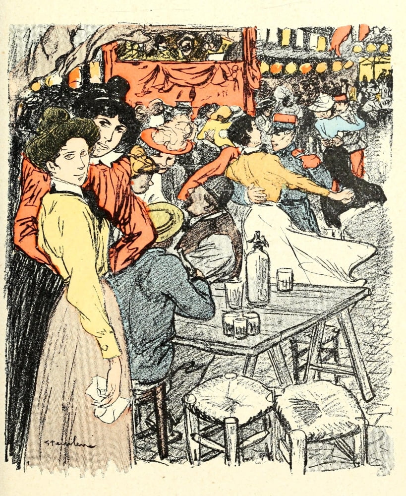 Dans la vie 1901 Bals et Bastringues Canvas Art - Thophile Steinlen (24 x 36)