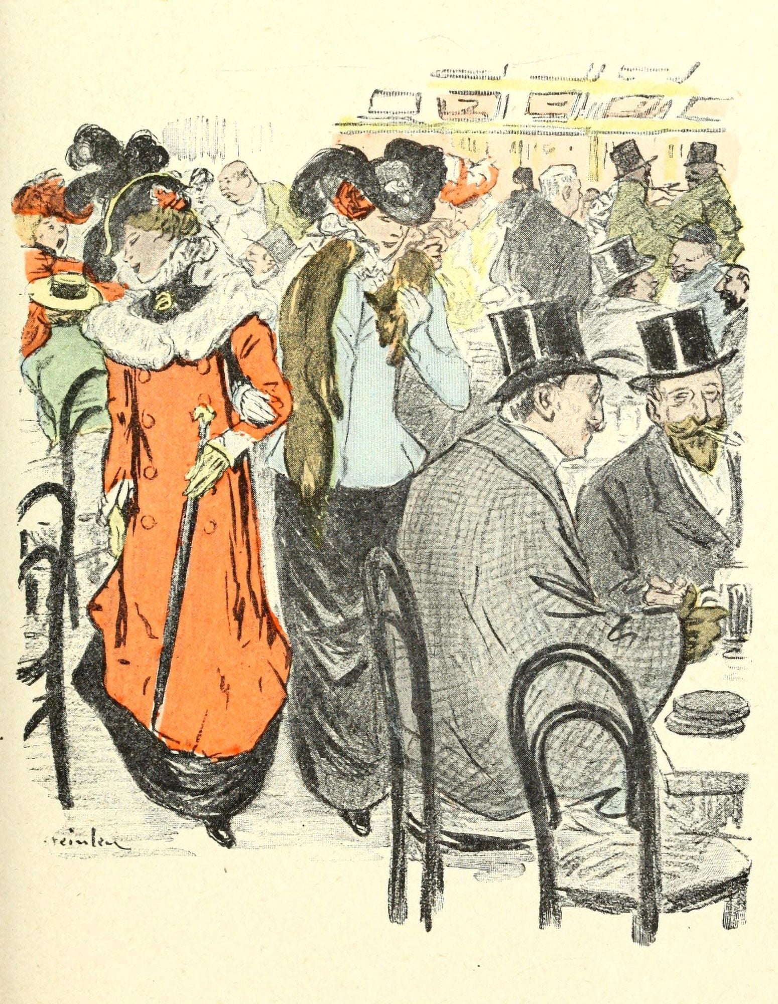 Dans la vie 1901 Pretty cafe ladies Canvas Art - Thophile Steinlen (18 x 24)