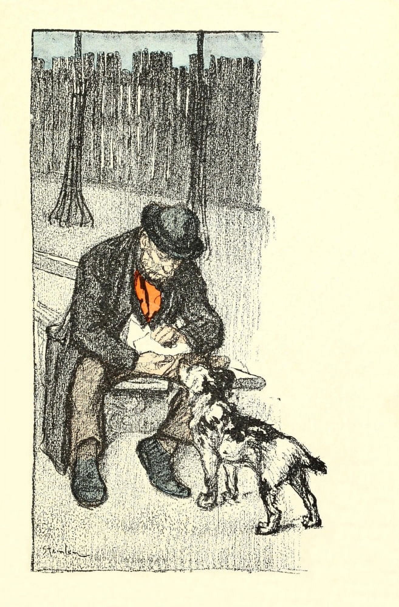 Dans la vie 1901 Scruffy dog Canvas Art - Thophile Steinlen (18 x 24)