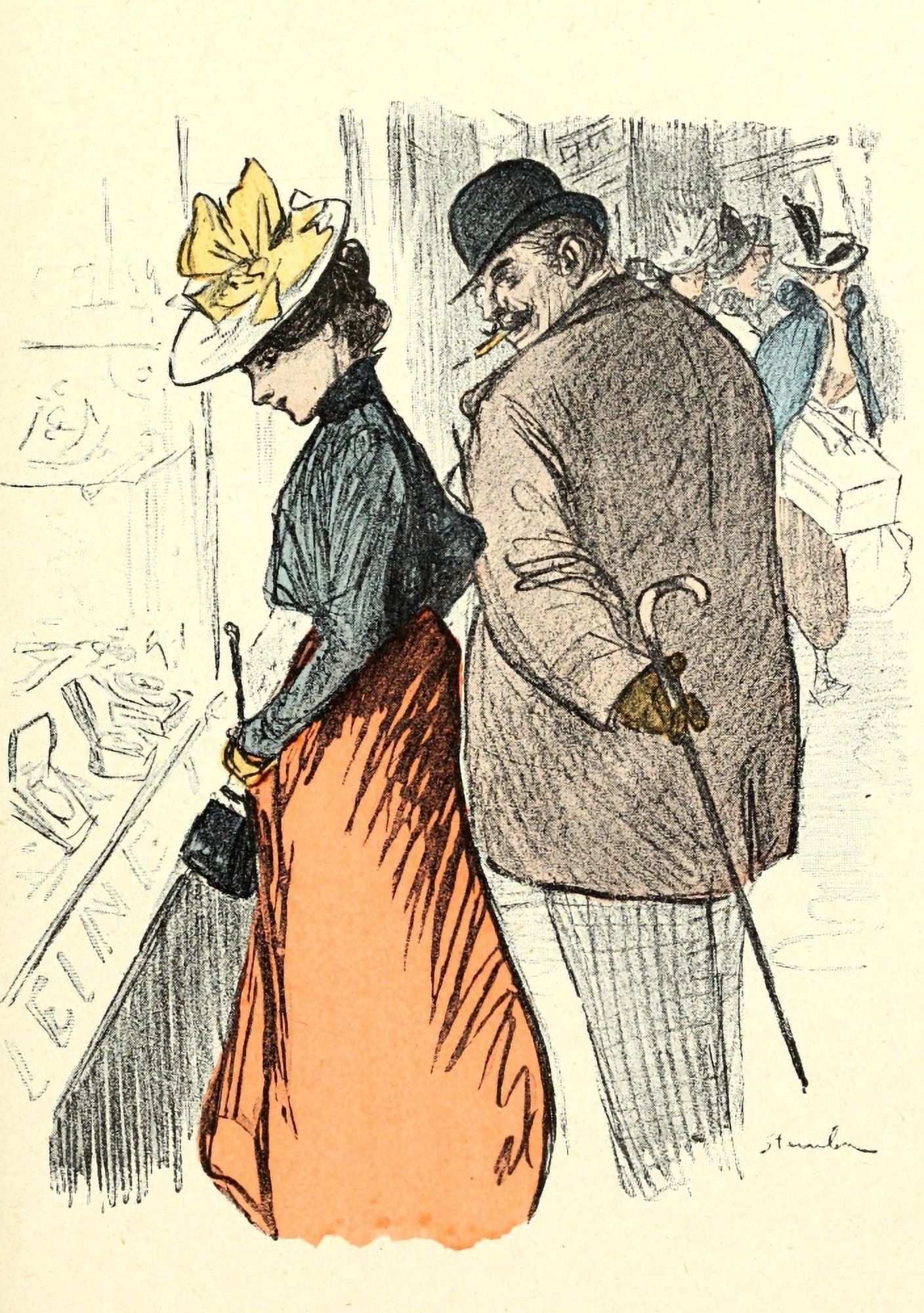 Dans la vie 1901 Shopping Canvas Art - Thophile Steinlen (18 x 24)