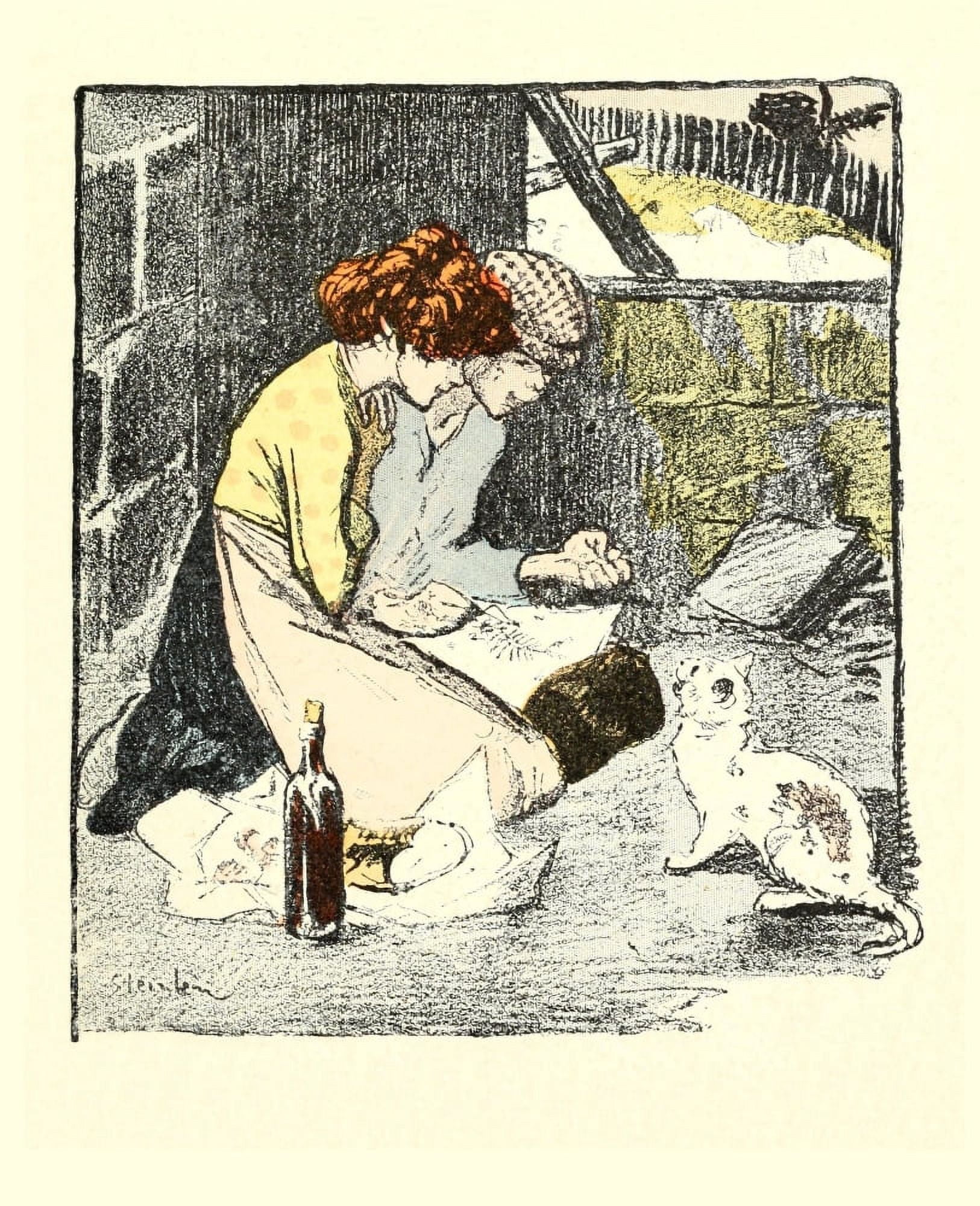 Dans la vie 1901 Stray cat Canvas Art - Thophile Steinlen (18 x 24)