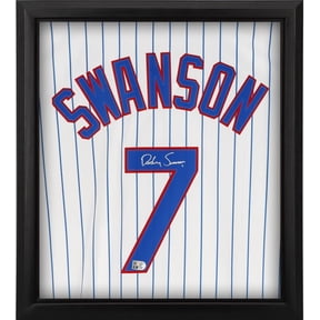 Dansby Swanson Chicago Cubs Framed Autographed White Replica Jersey Shadowbox - Fanatics Authentic Certified