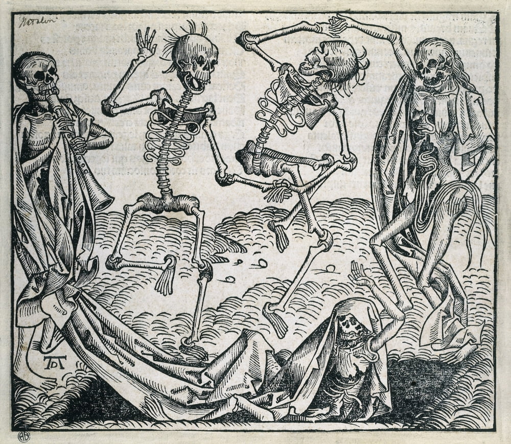 Danse Macabre Or Dance Of Death (1493) Canvas Art - (24 x 18)