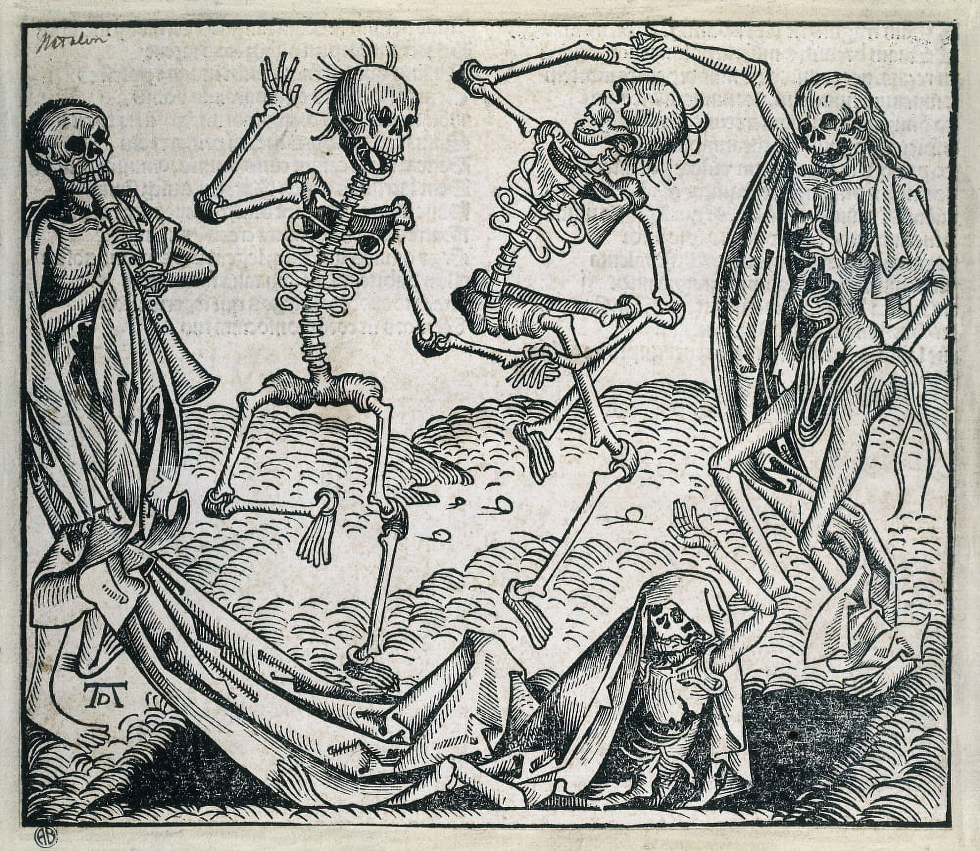 Danse Macabre Or Dance Of Death (1493) Canvas Art - (36 x 24)