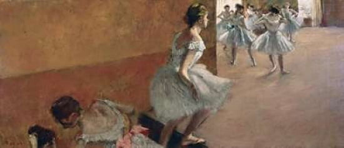 Danseuses montant un escalier 1886-1890 Canvas Art - Edgar Degas (24 x 48)