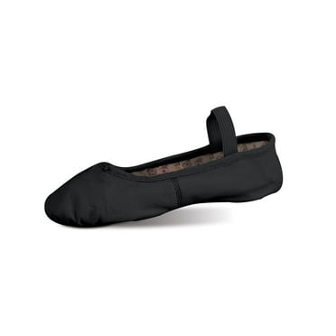 Danshuz Adult Black Rose Print Lining Student Leather Ballet Shoes 6.5 Women