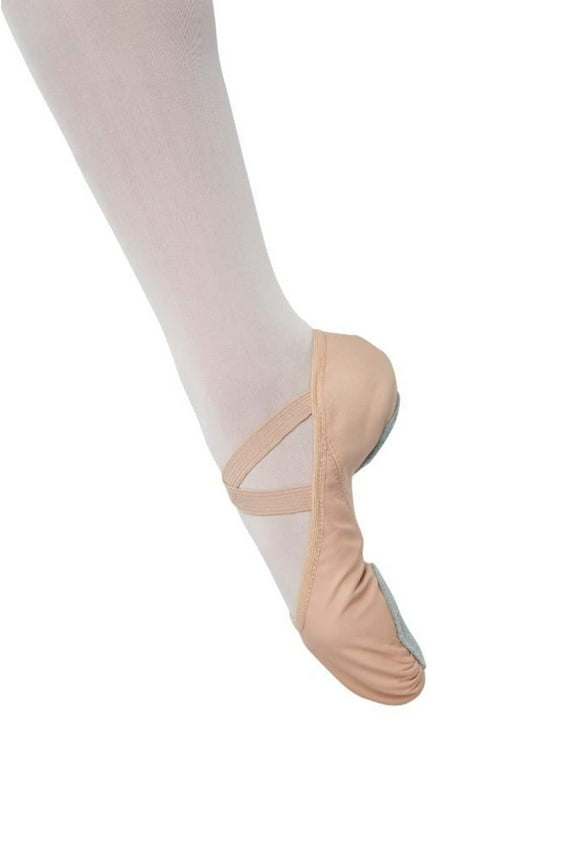 Adult Pink Leather Upper Stretch Split Sole Ballet Shoes 7 Womens