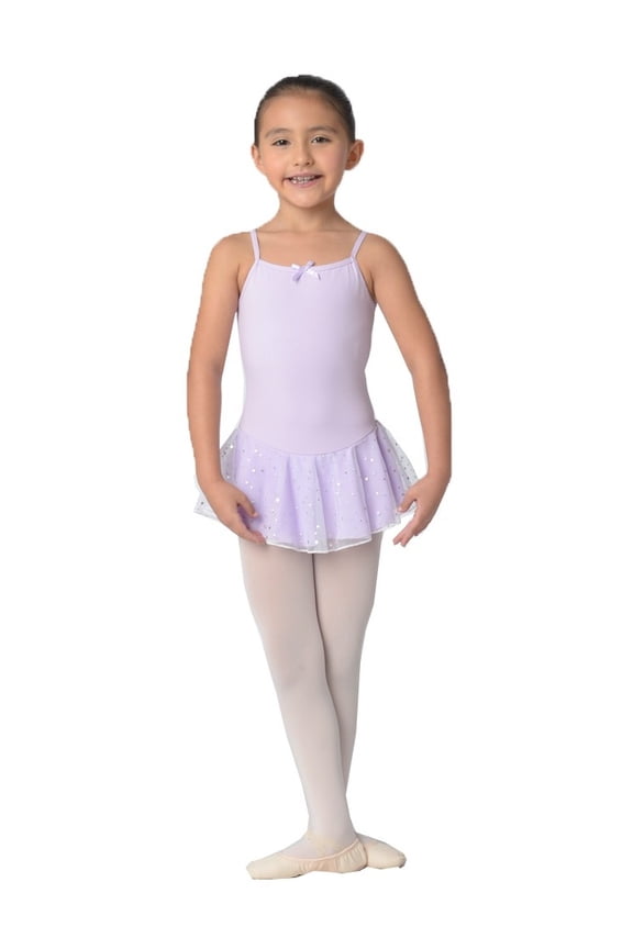 Girls Lavender Camisole Sparkling Dots Layer Dance Dress 8-10