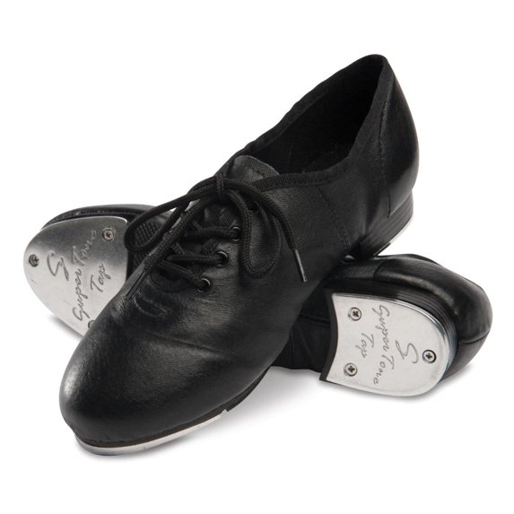Danshuz Women's Split Sole Jazz Tap Black Oxfords 6 M