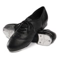thumbnail image 1 of Danshuz Women's Split Sole Jazz Tap Black Oxfords 9 W, 1 of 2