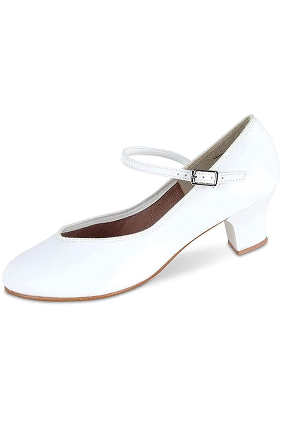 Women's Tap Queen Strap White Mary Janes 6.5 M