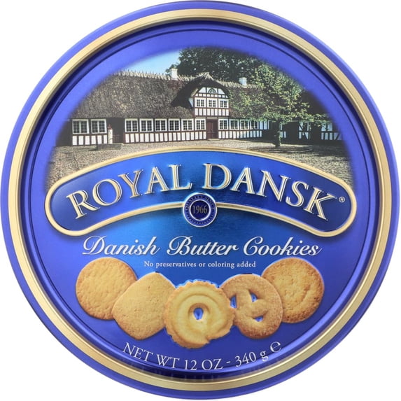 Dansk 40635 Danish Butter Cookies, Reusable Tin, 12 oz