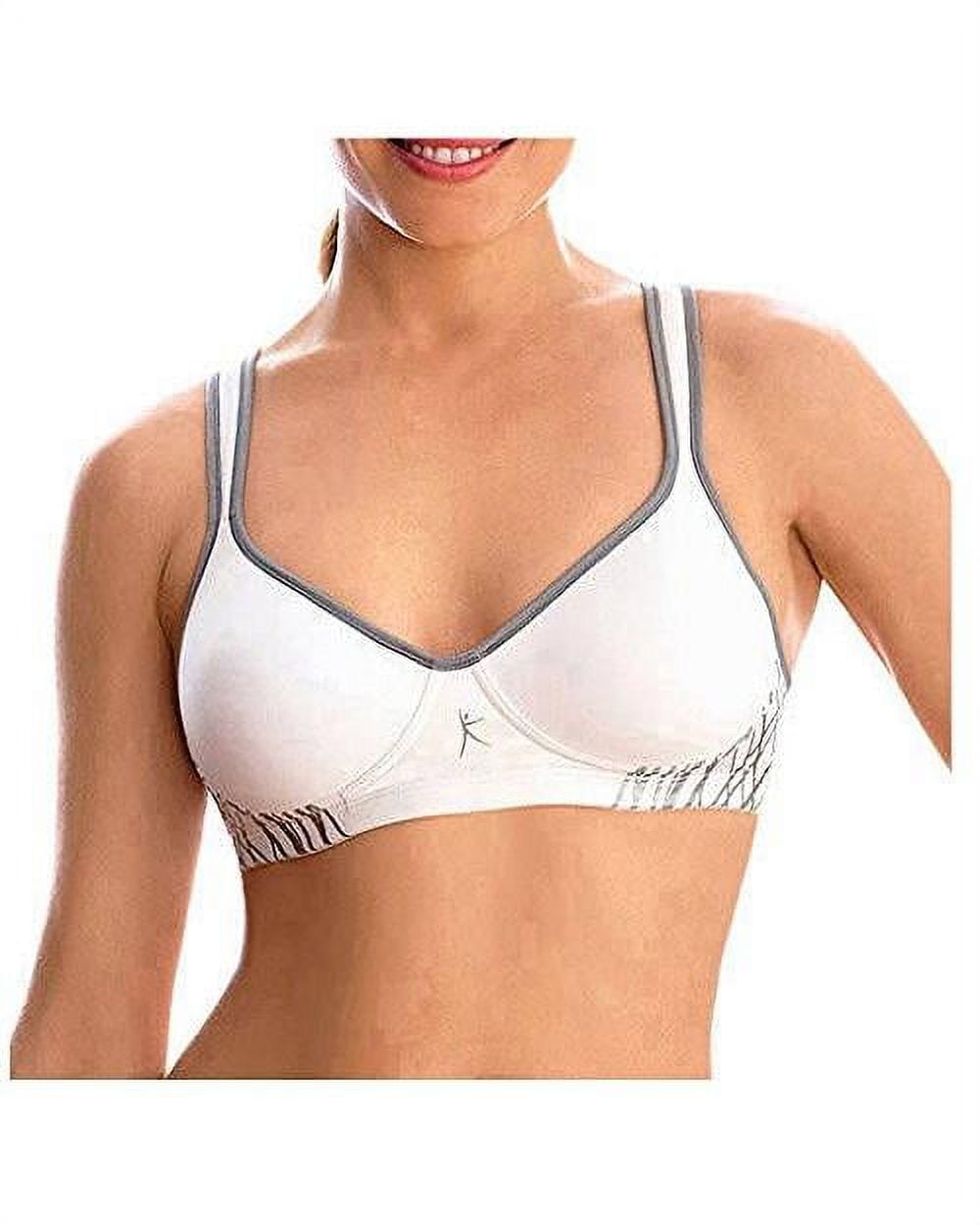 Danskin Adjustable Back Foam Sport Bra-Medium Impact, White, Size: 32A 