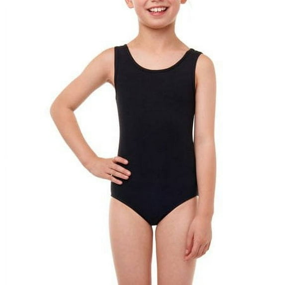 Danskin Girls Tank Dance and Gymnastics Leotard with Front Liner, Sizes (XXS - XXL)