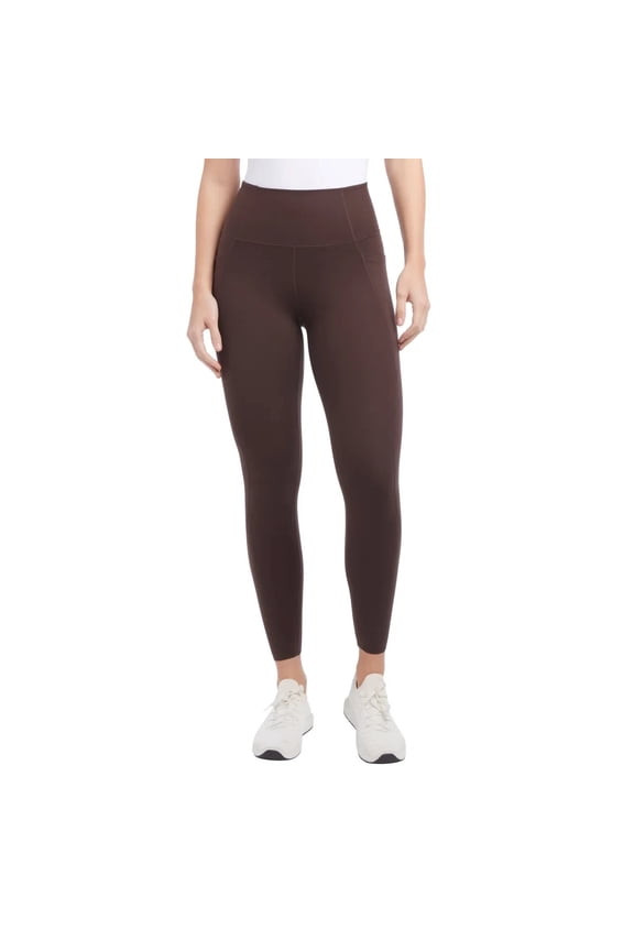 Ladies' Brushed Leggings with Side Pockets, Espresso, Size XL