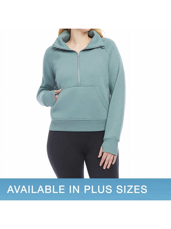 Ladies' Cozy Half-Zip Pullover (Tidewater Teal, M)