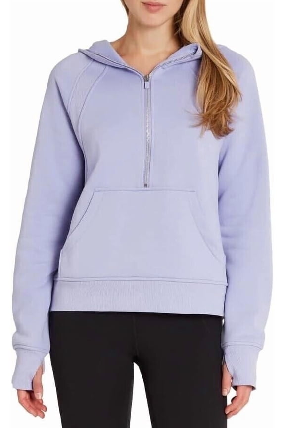 Ladies' Half Zip Hoodie, Purple, Size L
