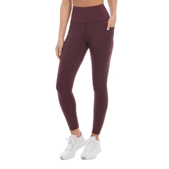 Danskin Ladies' 7/8 Brushed High Rise Leggings w/Pockets (Black Berry, XL) 1619990